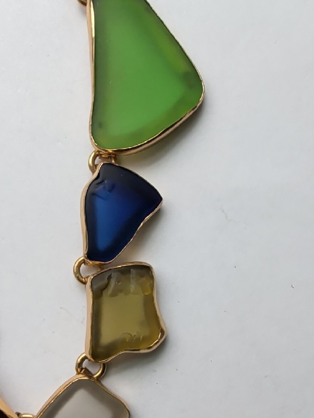 Charles Albert Multicolor Sea Glass Necklace with Green Center - Picture 7 of 9